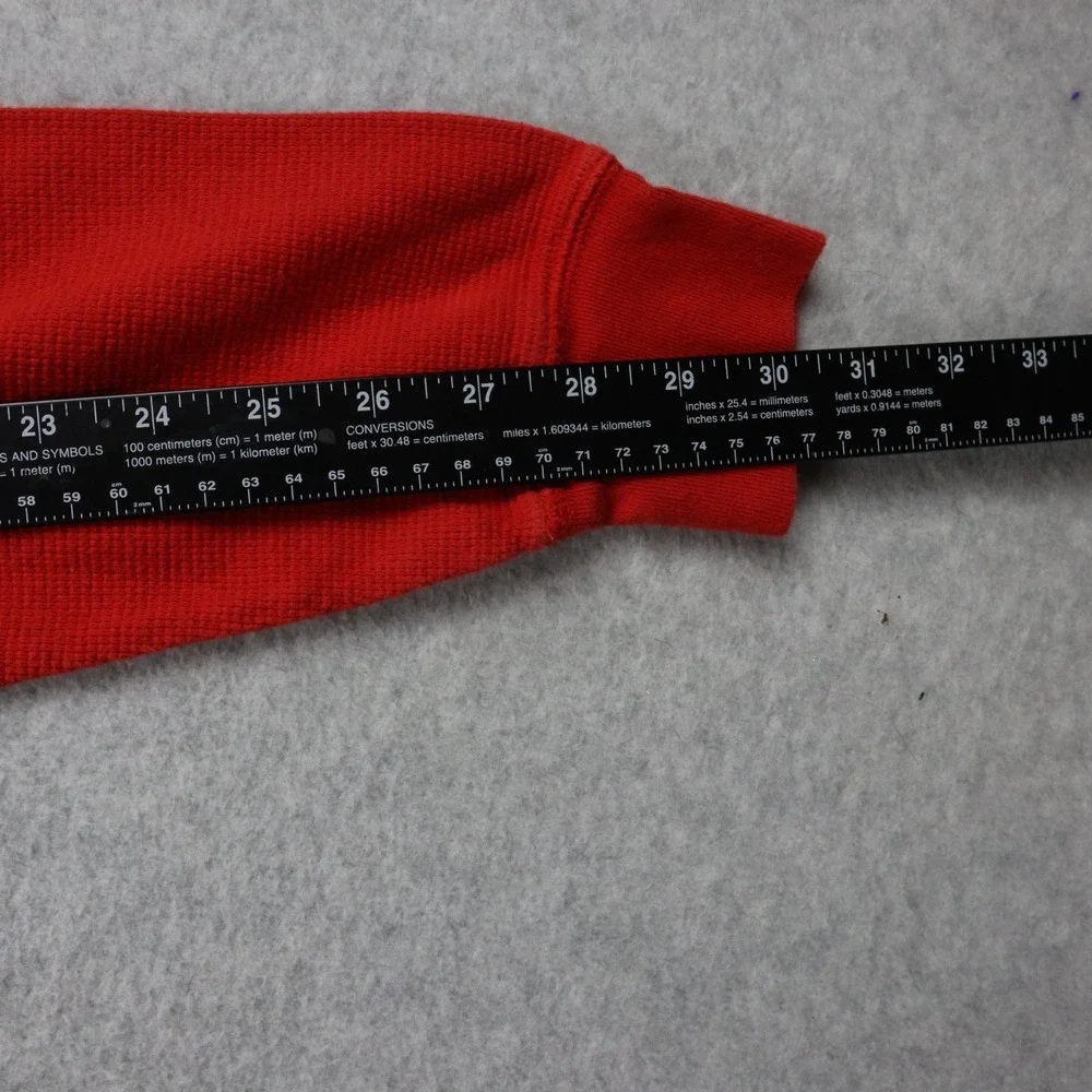 Polo Ralph Lauren Shirt Mens Medium Thermal Waffle‎ Knit Pony Red Long Sleeve